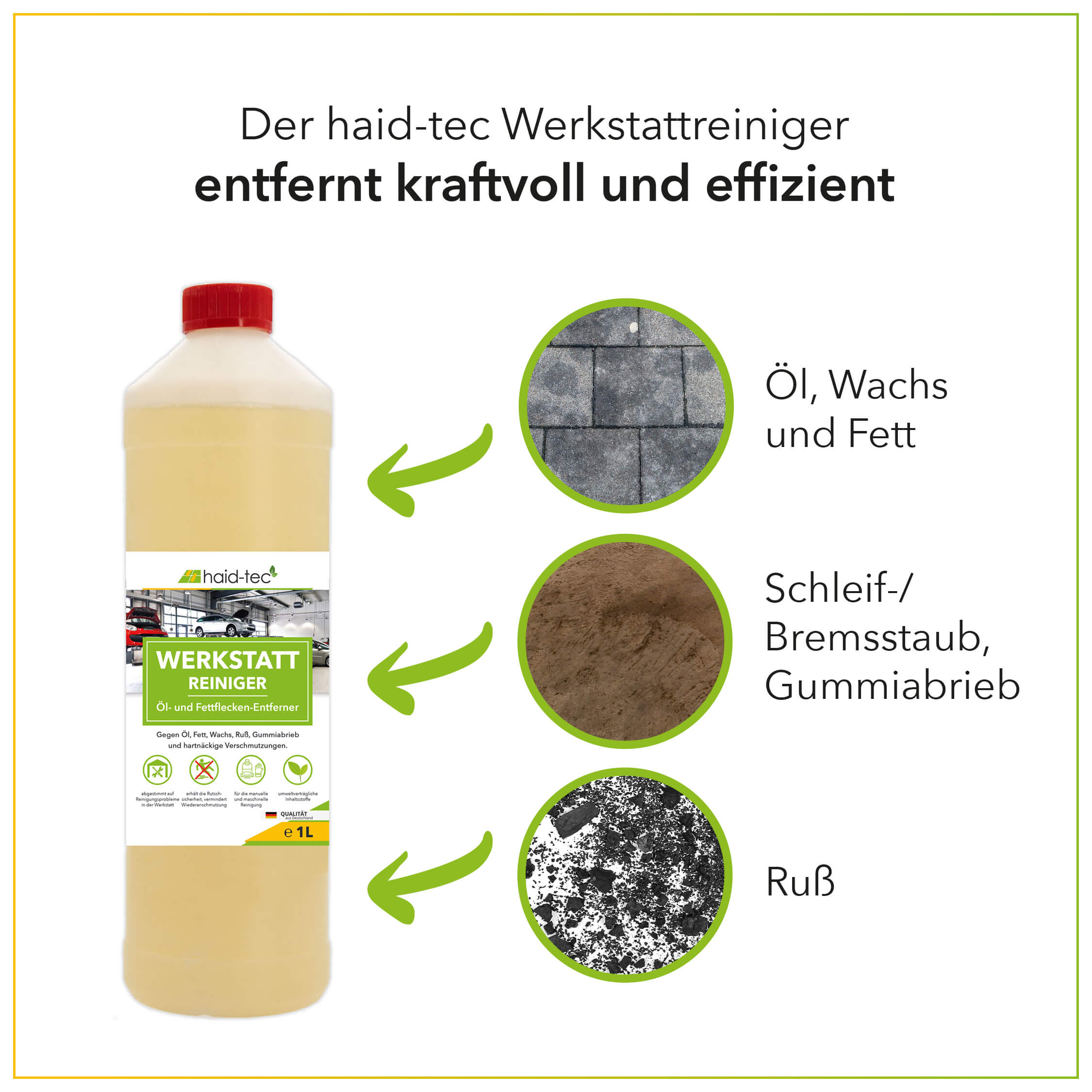 haid-tec Workshop cleaner 1 L, oil stain remover, industrial cleaner - concentrate - biodegradable - made in Germany