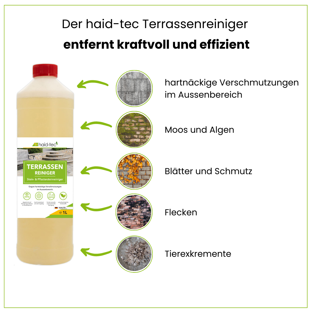 haid-tec Terrassenreiniger 5 L, Stein- und Pflastersteinreiniger - Konzentrat - biologisch abbaubar - made in Germany
