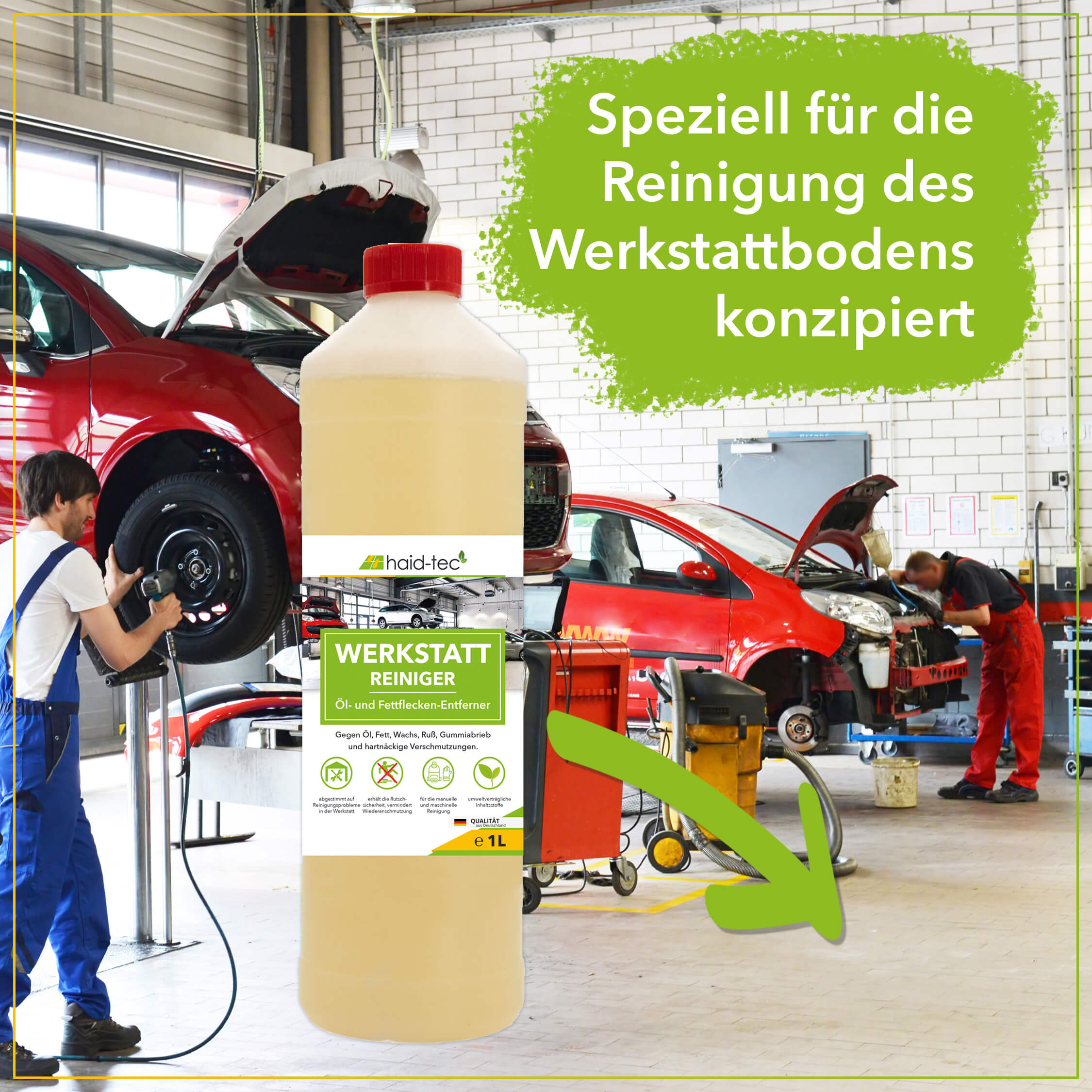 haid-tec Workshop cleaner 5 L, oil stain remover, industrial cleaner - concentrate - biodegradable - made in Germany