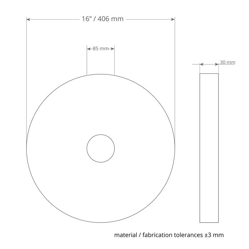 MelaminPlusPad 16Zoll/406mm für Einscheibenmaschine 