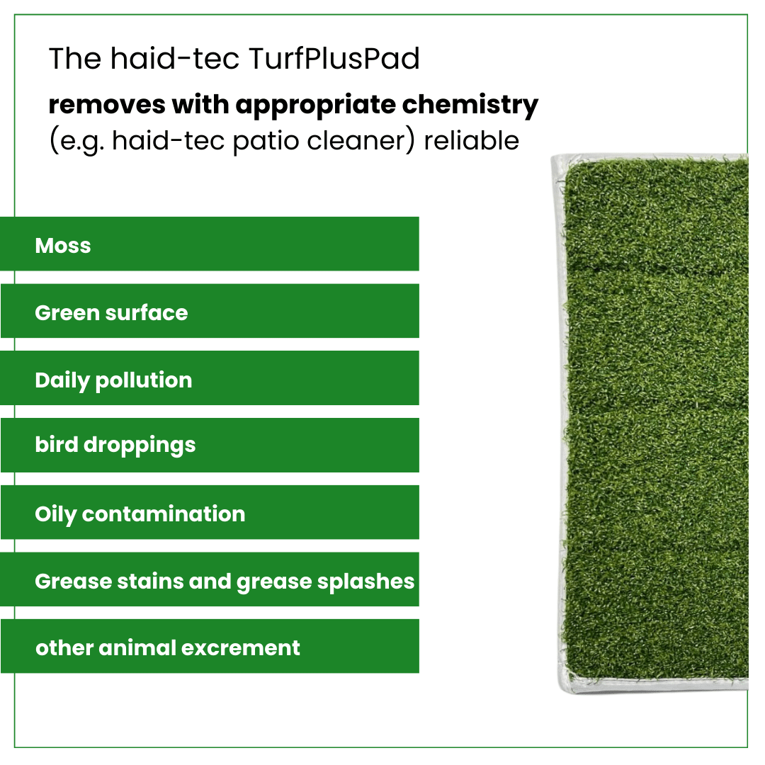 haid-tec RasenPlusPad für Exzentermaschine , 25x16cm - Graspad - Langlebiges Pad zum Reinigen von rauen Oberflächen im Außenbereich, Terrassen- und Steinreinigung
