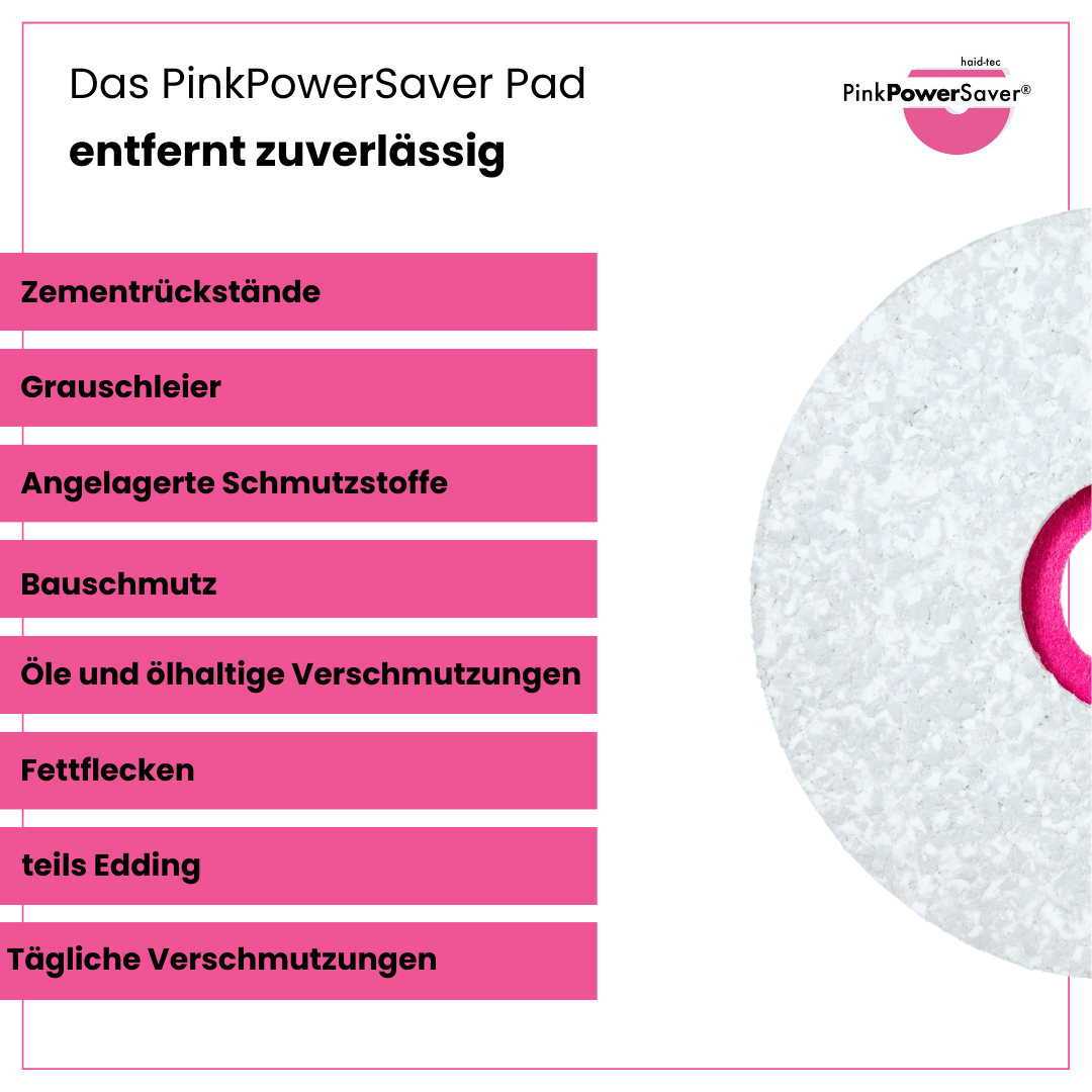PinkPowerSaver Pad 17Zoll/430mm für Scheuersaugmaschine - Melaminpad für die Intensiv- und Unterhaltsreinigung